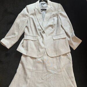 John Meyer Vintage Women's Professional Skirt Jacket Suit Aline Light Gray 16W